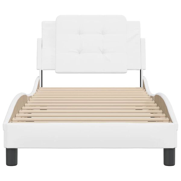 vidaXL Bedframe zonder matras "Zadar" kunstleer wit 90x190 cm
