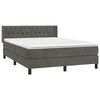 vidaXL Boxspring met matras fluweel donkergrijs 140x190 cm