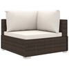 vidaXL 6-delige Loungeset met kussens poly rattan bruin