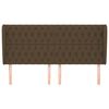 vidaXL Hoofdbord met randen 183x23x118/128 cm stof donkerbruin
