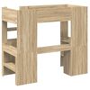 vidaXL Loft Bedframe met Bureau Sonoma Eiken 90 x 200 cm Bewerkt hout