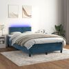 vidaXL Boxspring met matras en LED fluweel donkerblauw 120x200 cm
