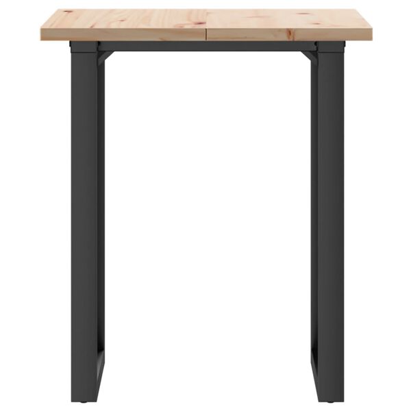 vidaXL Eettafel O-frame 70x70x75,5 cm massief grenenhout en staal