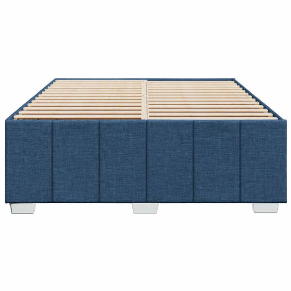 vidaXL Bedframe zonder matras stof blauw 140x200 cm