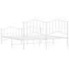 vidaXL Bedframe met hoofd- en voeteneinde&nbsp;metaal wit 160x200 cm