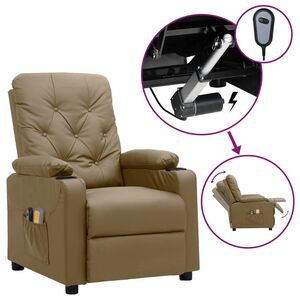 vidaXL Massagestoel elektrisch kunstleer cappuccinokleurig