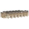 vidaXL 17-delige Tuinset met kussens poly rattan gemengd beige