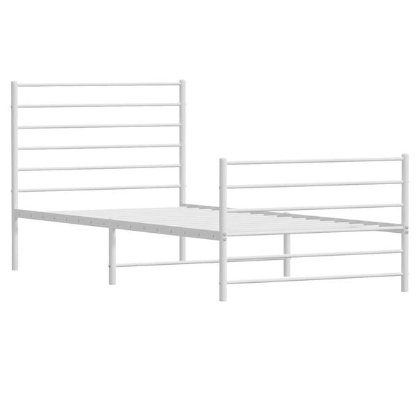 vidaXL Bedframe met hoofd- en voeteneinde metaal wit 80x200 cm