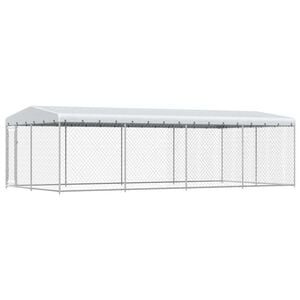 vidaXL Hondenkennel voor buiten met dak 7,6x3,8x2,3 m