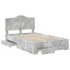 vidaXL Bedframe met hoofdeinde Beton Grijs 120 x 190 cm Bewerkt hout