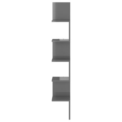 vidaXL Hoekwandschap 20x20x127,5 cm spaanplaat hoogglans grijs