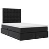 vidaXL Opbergbed met LED met matras Zwart 120 x 190 cm Nep Leer