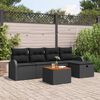 vidaXL Tuin Sofa Set met kussen met opslag 6 pcs Zwart Poly riet