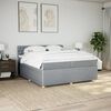 vidaXL Boxspring met matras stof lichtgrijs 200x200 cm