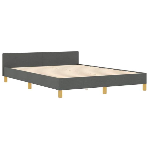 vidaXL Bedframe met hoofdeinde Donkergrijs 140 x 200 cm Stof