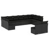 vidaXL 12-delige Loungeset met kussens poly rattan zwart