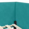 vidaXL Hoekbedframe met Matras Anders 2 pcs Turquoise Fluweel