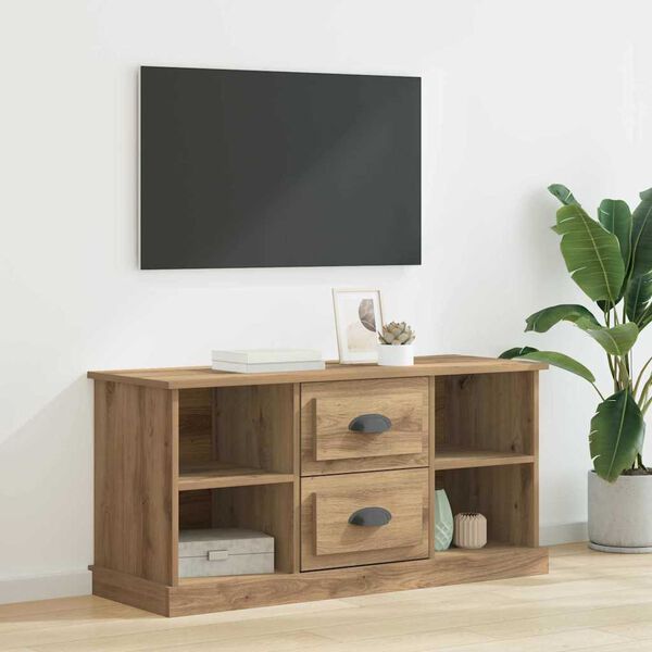 vidaXL TV-kast met lade Artisan Eiken 99,5 x 35,5 x 48 cm Bewerkt hout