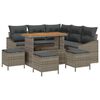 vidaXL Tuinbankenset met kussen 9 pcs Grijs poly rattan