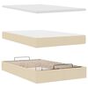 vidaXL Ottoman bed met matras en LED's 120x200cm stof cr&egrave;mekleurig
