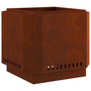 vidaXL Rookvrije vuurkom Roestkleurig 58 x 58 x 51 cm weervast staal
