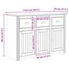 vidaXL Dressoir BODO Honingbruin 115,5 x 44 x 80 cm Bewerkt hout