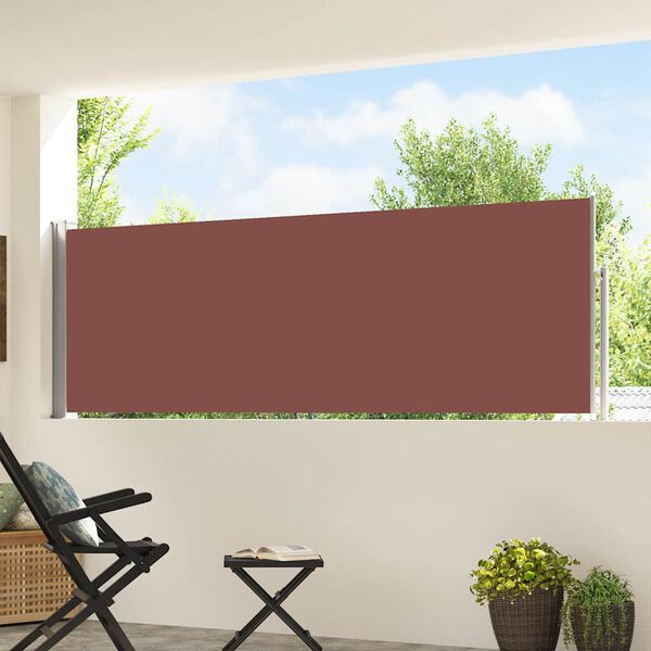 vidaXL Tuinscherm uittrekbaar 100x500 cm bruin