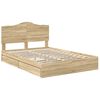 vidaXL Opslag bed met lade Sonoma Eiken 140 x 200 cm Bewerkt hout