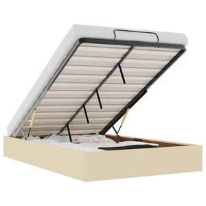 vidaXL Bedframe zonder matras 120x200 cm stof cr&egrave;mekleurig