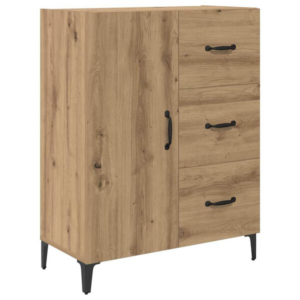 vidaXL Dressoir met lade Artisan Eiken 69,5 x 34 x 90 cm Bewerkt hout