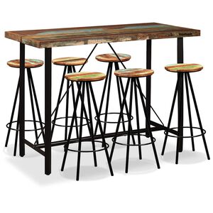 vidaXL Barset massief gerecycled hout 7-delig