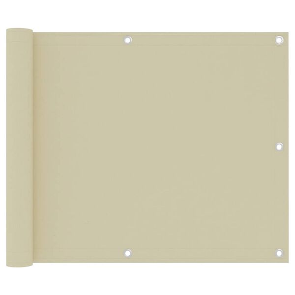vidaXL Balkonscherm 75x500 cm oxford stof crème