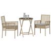 vidaXL Tuin Bistro Set 3 pcs Beige Poly riet
