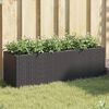 vidaXL Plantenbak met 3 potten 105x30x32 cm poly rattan zwart