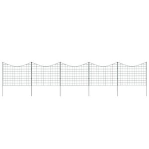 vidaXL Schuttingset hol gebogen 77,5x64 cm groen