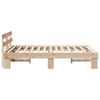 vidaXL Bedframe met hoofdeinde Naturel 150 x 200 cm Massief grenenhout