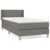 vidaXL Boxspring met matras stof donkergrijs 90x190 cm