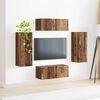 vidaXL TV Wandkast Set Wandgemonteerd 4 pcs Oudhout Bewerkt hout