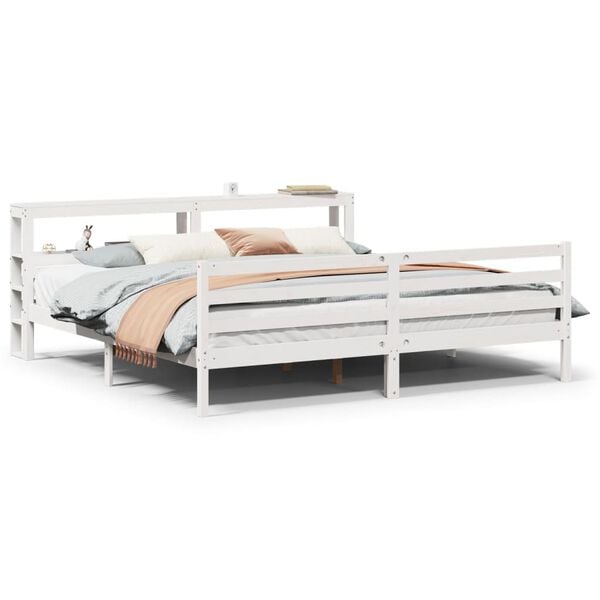 vidaXL Bedframe met hoofdeinde zonder matras 200x200 cm wit