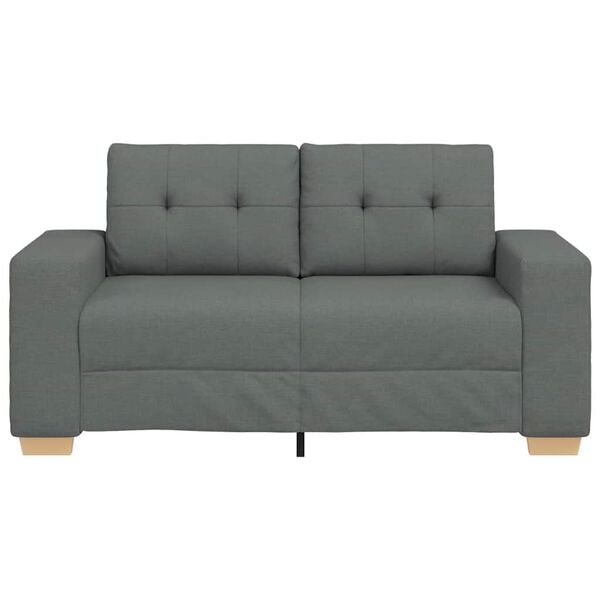 vidaXL Loveseat bank 160x77x82 cm stof donkergrijs