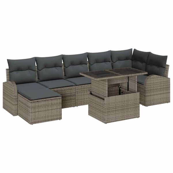 vidaXL Tuin Sofa Set met kussen 8 pcs Grijs