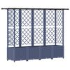 vidaXL Verhoogd Bed met Trellis en Dak Grijs 202 x 40 x 136 cm PP