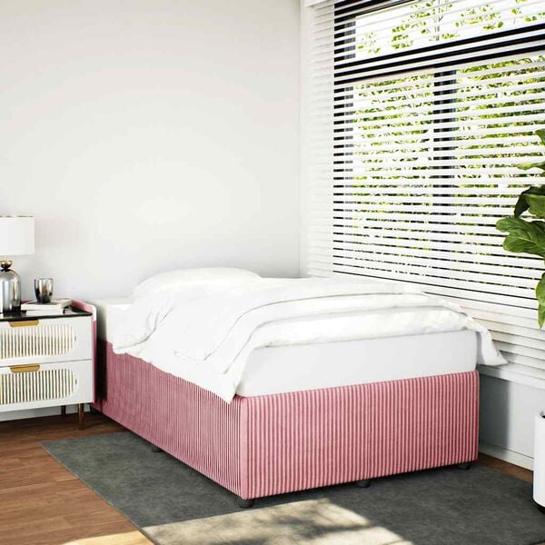 vidaXL Bedframe zonder matras 120x190 cm fluweel roze