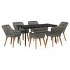 vidaXL Tuin eettafelset 7 st Grijs poly rattan