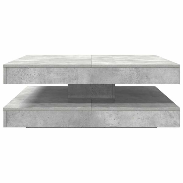vidaXL Salontafel 360 graden draaibaar 90x90x34,5 cm betongrijs