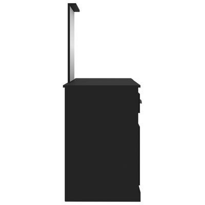 vidaXL Kaptafel met spiegel 130x50x132,5 cm zwart