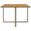 vidaXL Tuintafel 109x107x74 cm poly rattan en massief acaciahout beige