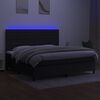 vidaXL Boxspring met matras en LED stof zwart 200x200 cm