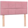 vidaXL Boxspring met matras en LED fluweel roze 90x210 cm