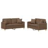 vidaXL 2-delige Loungeset met kussens stof bruin